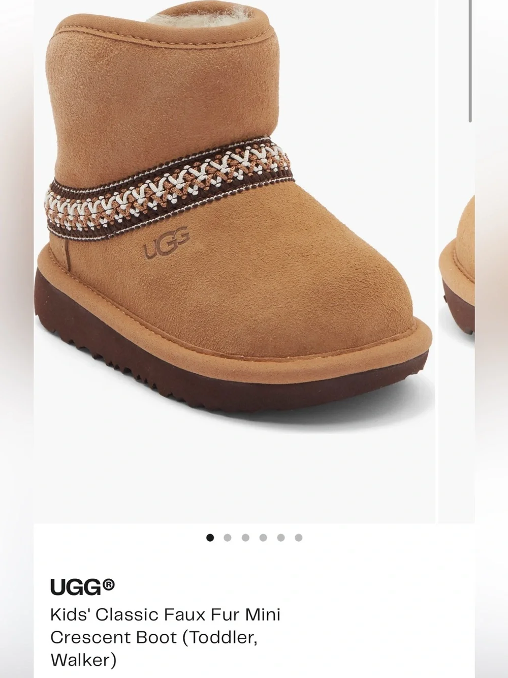 Ugg Kids Classic Faux Fur Mini Crescent Boot - Chestnut